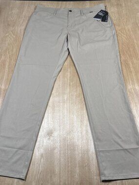 Travis Mathew Mens Beige Performance Chino Khaki Stretch Golf Pants Size 36x34